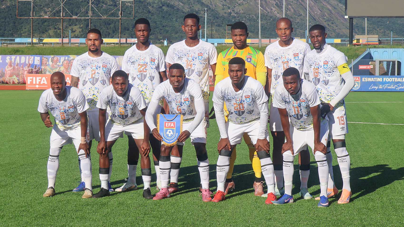 Sihlangu players before a match at Somhlolo National Stadium. Eight local clubs to benefit over E7m for releasing their players for the ongoing 2026 FIFA World Cup qualifiers. (Pic: Ntombikayise Gwebu)